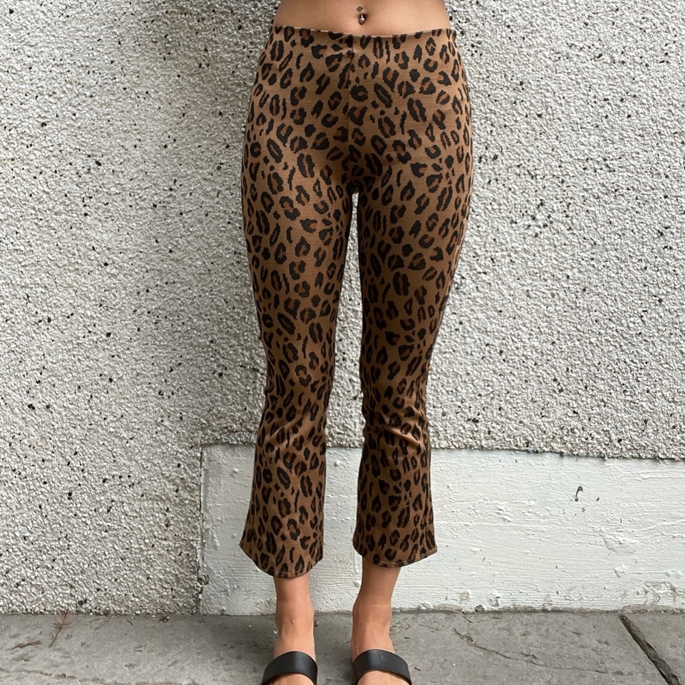 Zara leopard cropped pants